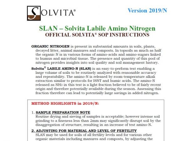 Solvita SLAN Manual