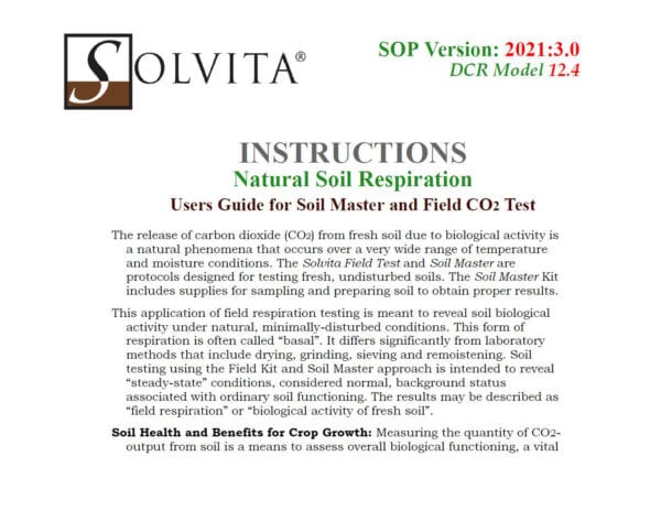 Solvita Natural Soil Respiration Test Manual